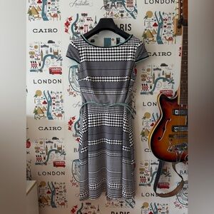 Dark Navy and White Polka dot Patterned Dress